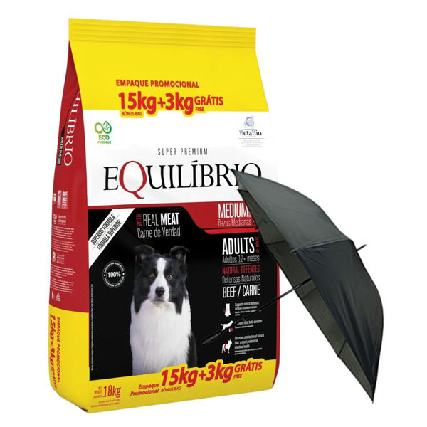 Imagen de Alimento EQUILIBRIO Perro Adulto Sabor Carne Todas las Razas 15 + 3 kg + Regalo - Combo 2