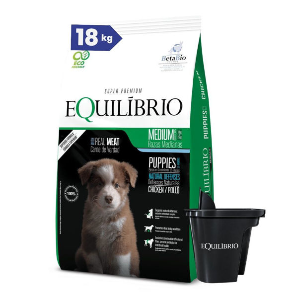 Imagen de Alimento EQUILIBRIO Perro Cachorro Raza Mediana 15 + 3 kg + Regalo - Combo 3